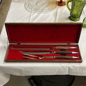 Elegant Carving Knife Set in Wooden Box set‎ of 3 utensials wood handle